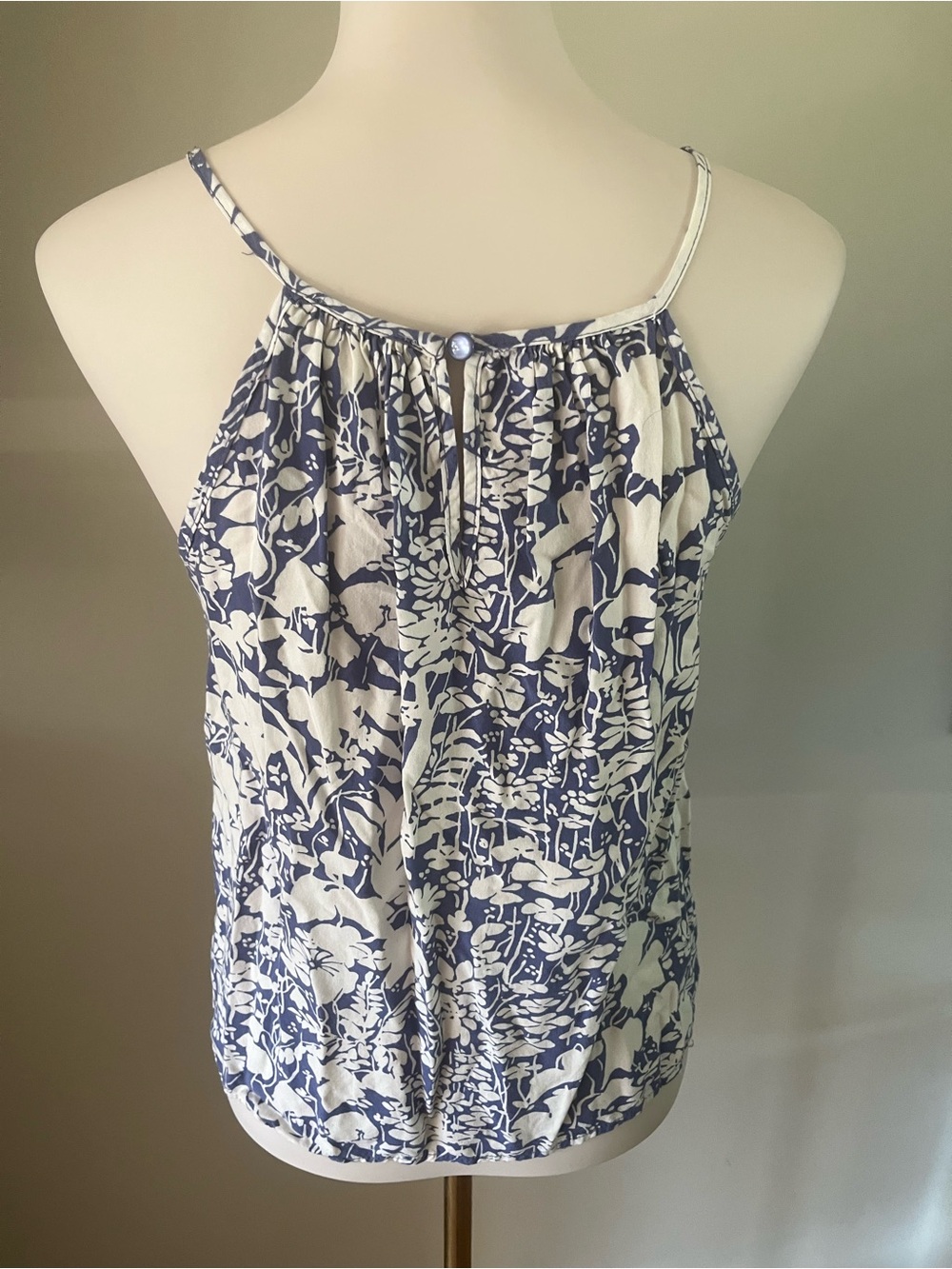 Cynthia Rowley Navy and White Botanical Print Dress- XS